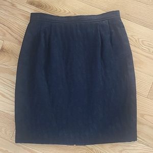 Skirt, Custom Made byModele Algo  All Cotton. Lined. Size 2 (EU 38) Navy Print.